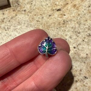 Pandora Purple and Green Leaf Charm